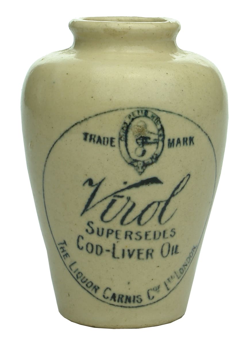 Virol Cod Liver Oil Carnis Stone Jar