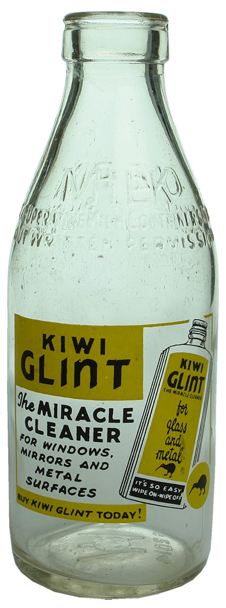 Kiwi Glint Advertising Milk Bottle