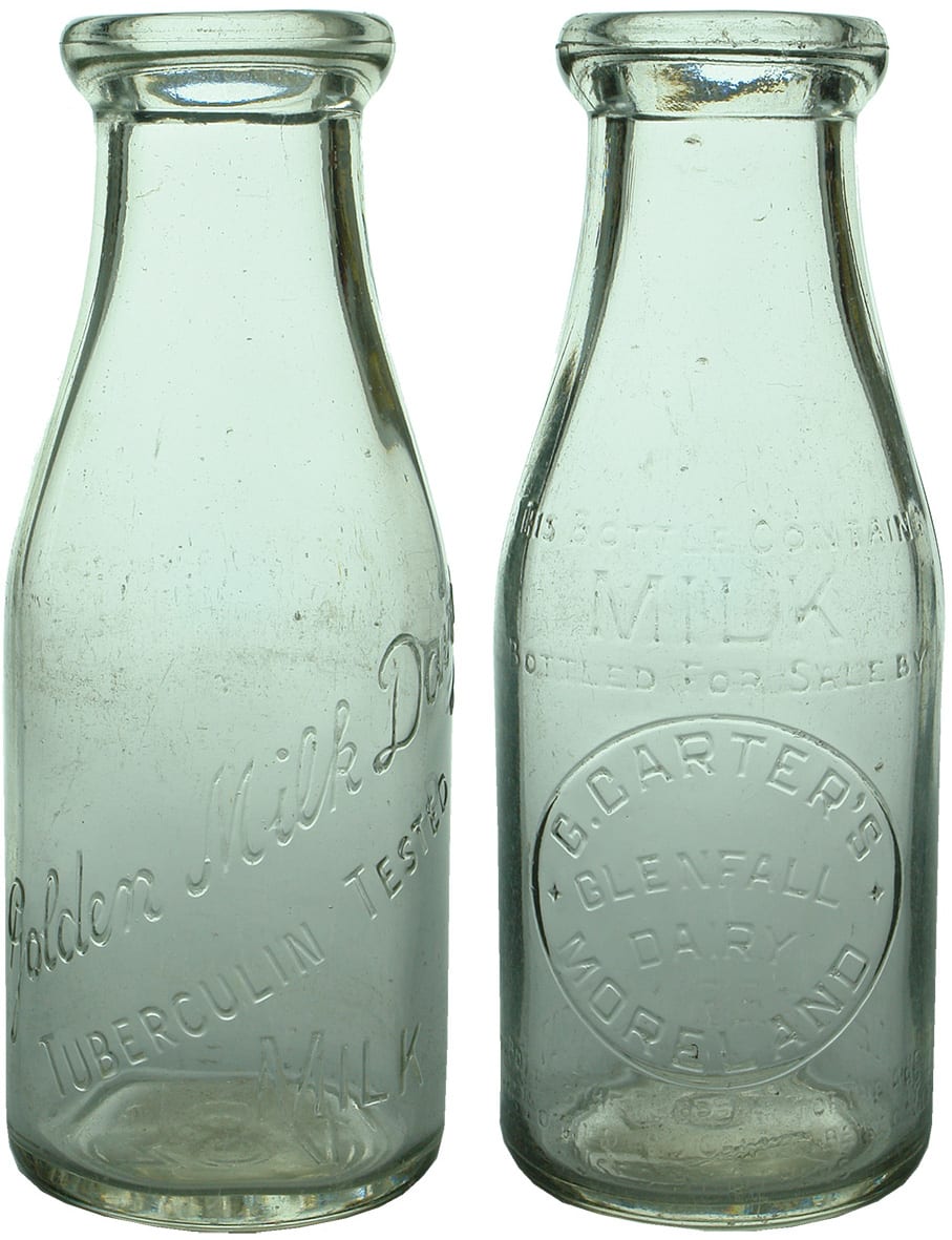 Collection Vintage Pint Milk Bottles