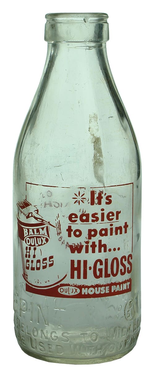 Dulux House Paint Advertising Milk Bottle