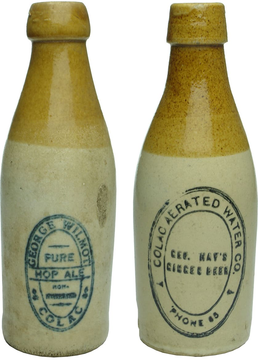 Collection Antique Stoneware Ginger Beer Bottles