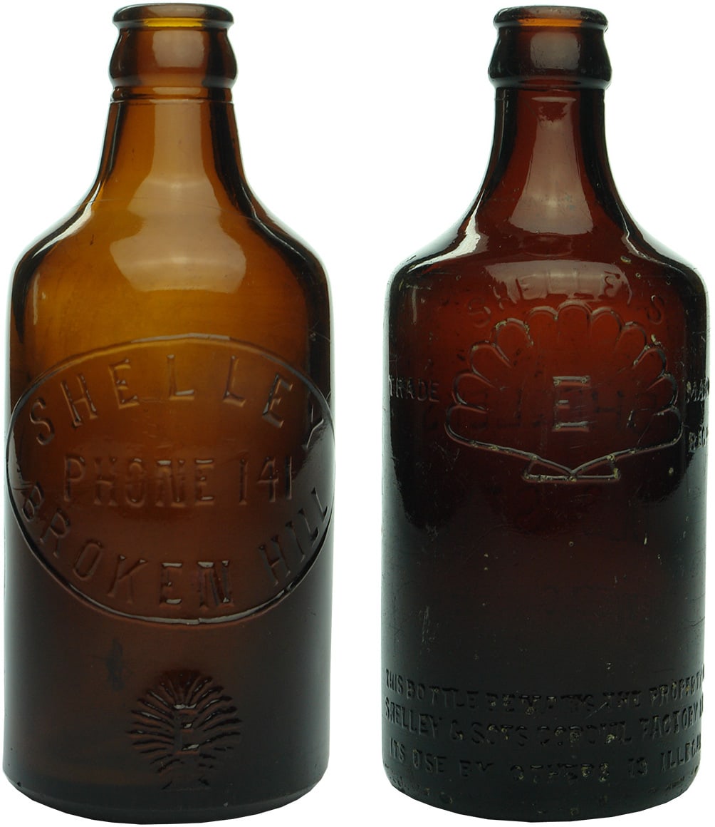 Collection Amber Brown Glass Ginger Beer Bottles