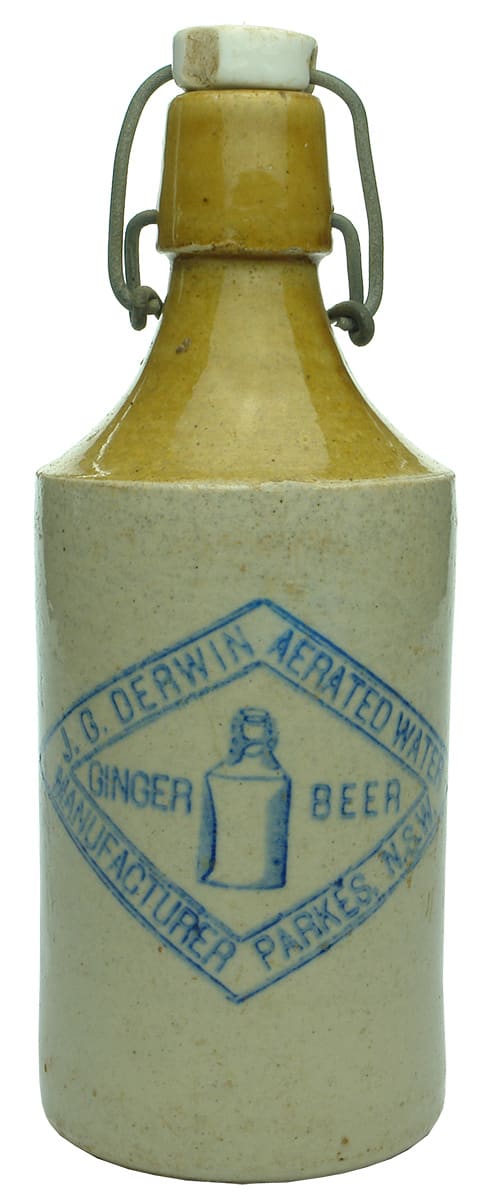 Derwin Aerated Water Ginger Beer Parkes Bottle