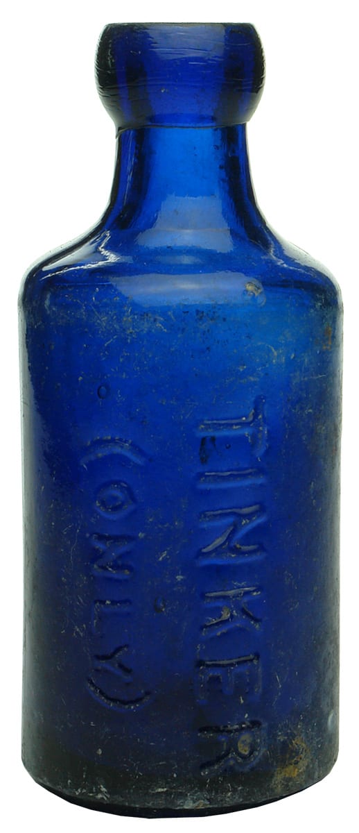 Tinker Only Cobalt Blue Glass Bottle