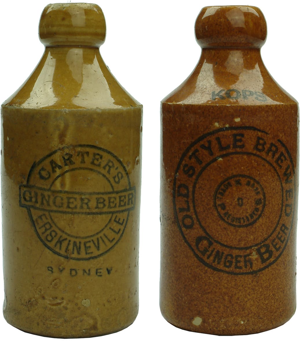 Collection Antique Vintage Stoneware Ginger Beer Bottles