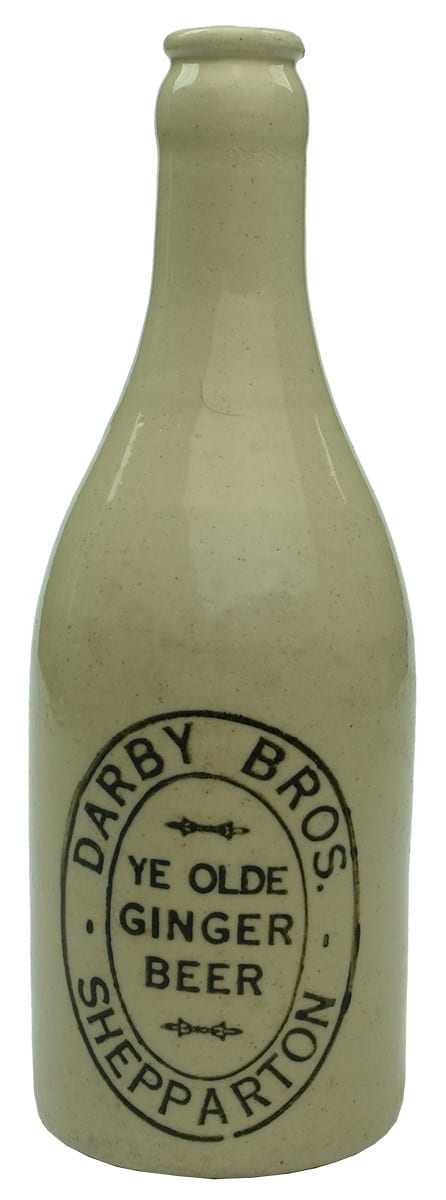 Darby Bros Shepparton Stoneware Ginger Beer Bottle