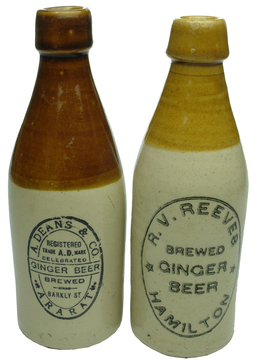 Collection Antique Vintage Stoneware Ginger Beer Bottles