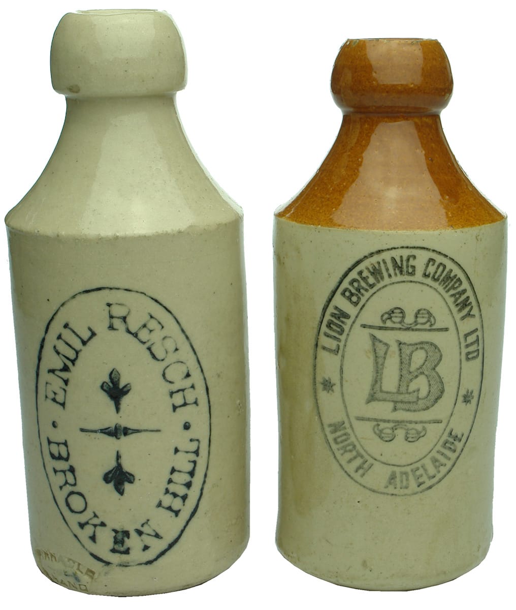 Collection Antique Vintage Stoneware Ginger Beer Bottles