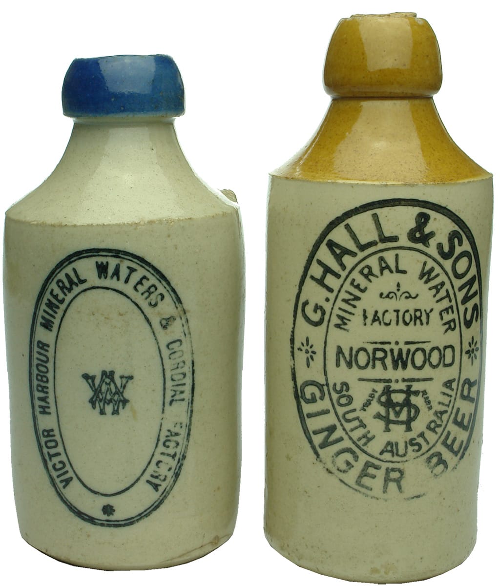 Collection Antique Vintage Stoneware Ginger Beer Bottles