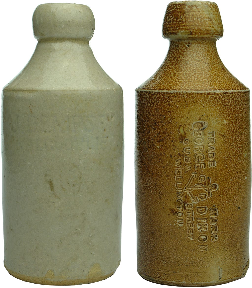 Collection Antique Vintage Stoneware Ginger Beer Bottles