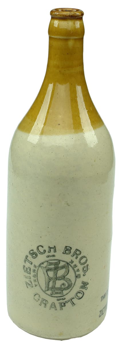 Zietsch Bros Grafton Stoneware Ginger Beer Bottle