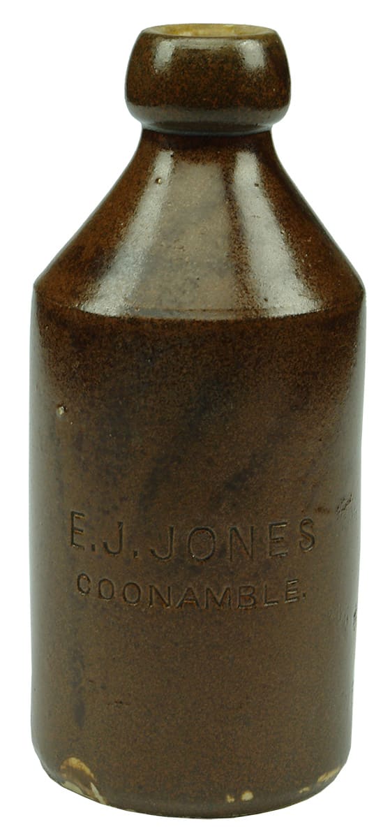 Jones Coonamble Impressed Stoneware Ginger Beer Bottle