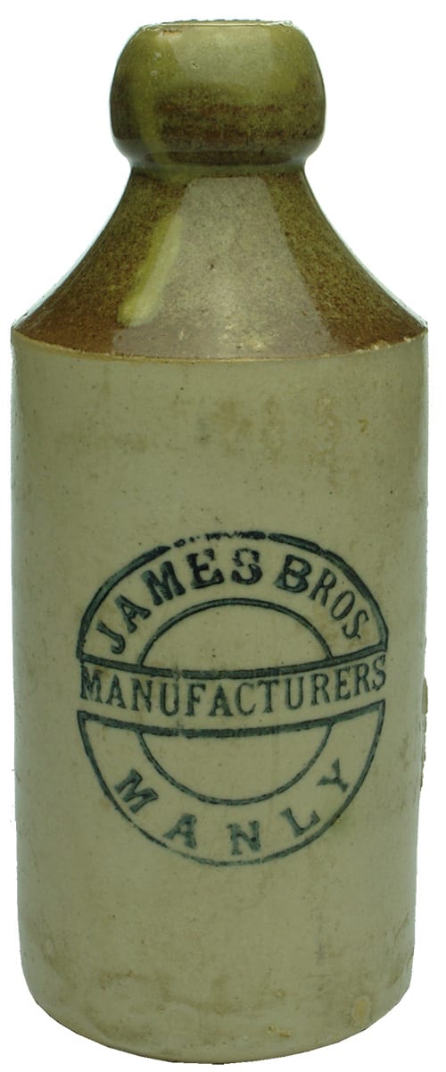 James Bros Manufacturers Manly Ginger Beer Bottle