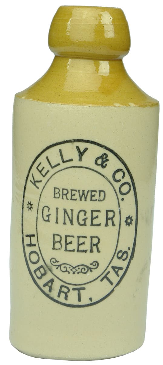 Kelly Brewed Ginger Beer Hobart Stoneware Bottle