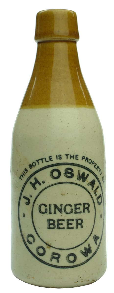 Oswald Corowa Pottery Ginger Beer Bottle