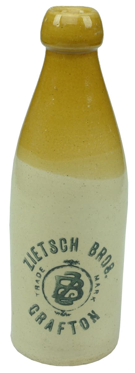 Zietsch Bros Grafton Stoneware Ginger Beer Bottle