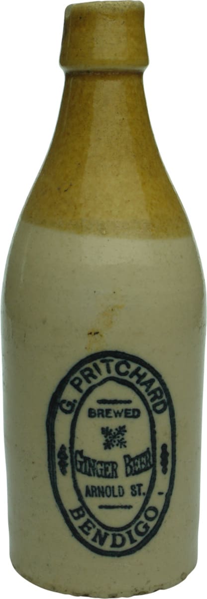 Pritchard Bendigo Stoneware Ginger Beer Bottle
