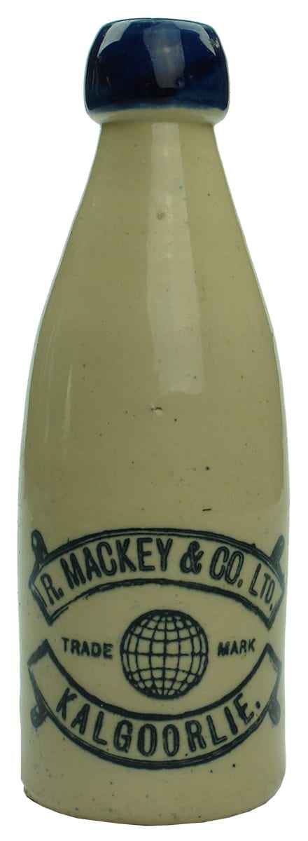 Mackey Kalgoorlie Globe Stone Ginger Beer Bottle
