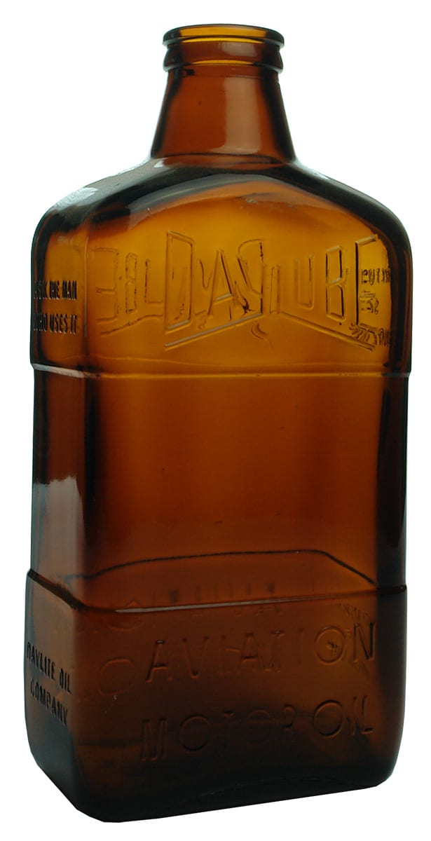 Daylube Aviation Motor Oil Amber Glass Bottle