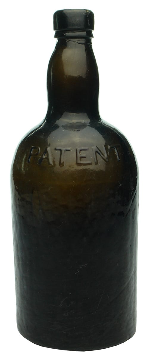 Patent Black Glass Antique Bottle