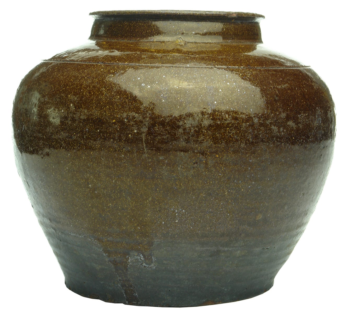 Chocolate Glaze Antique Chinese Pottery Jar