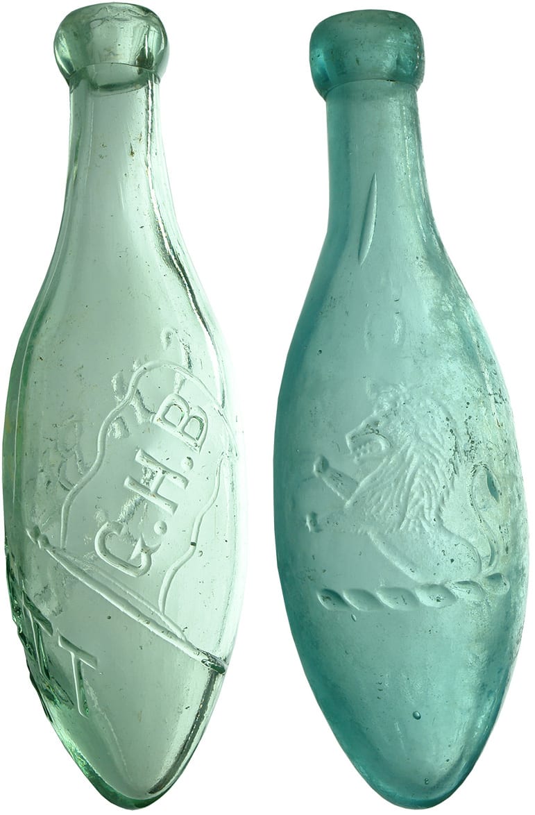 Collection Old Antique Torpedo Bottles