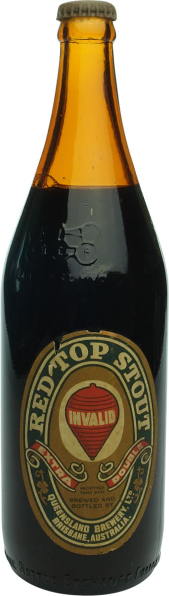 Red Top Stout Brisbane Label Beer Bottle
