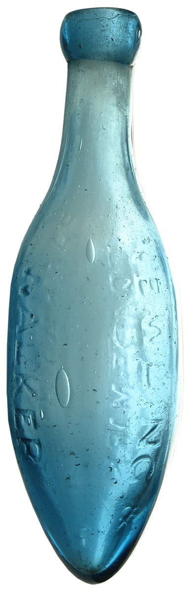 Newling Walker Parramatta Blue Glass Torpedo Bottle