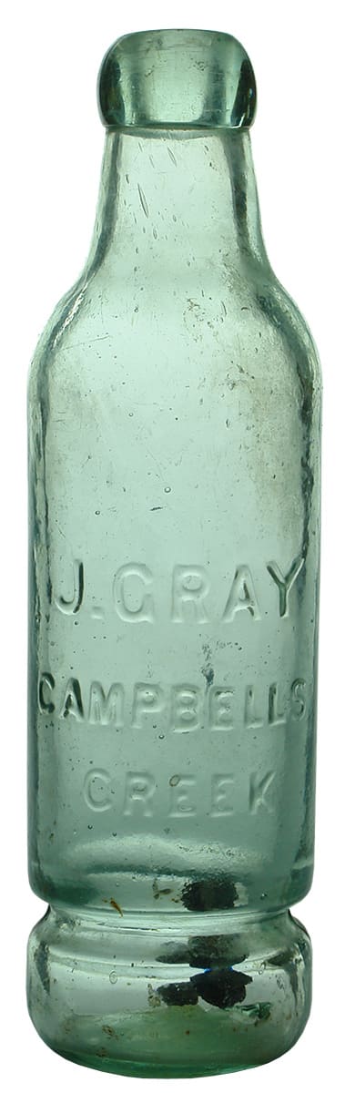 Gray Campbell's Creek Patent Soft Drink Bottle