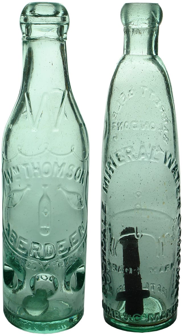 Collection Antique Patent Soft Drink Bottles