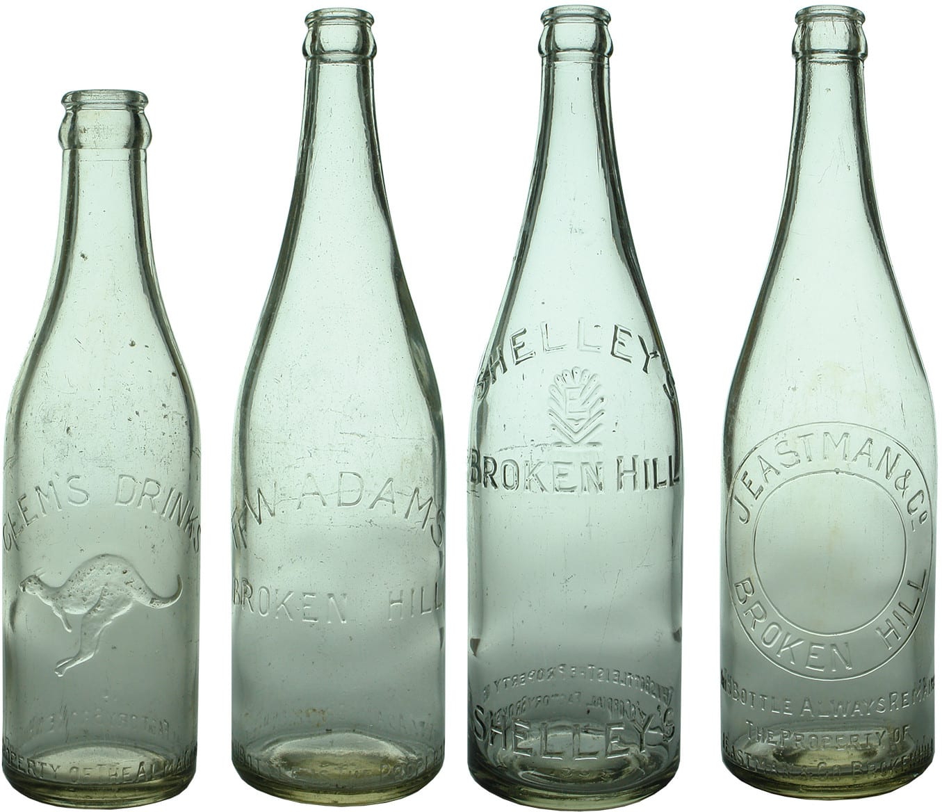 Collection Broken Hill Crown Seal Soft Drink Bottles