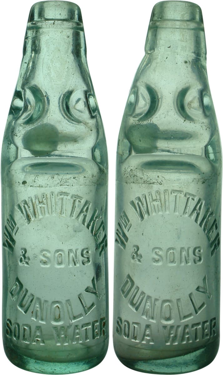 Whittaker Dunolly Soda Codd Marble Bottles