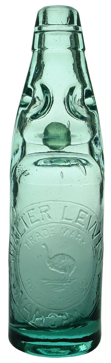 Walter Lewis Wanganui Kiwi Codd Marble Bottle