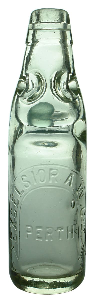 Excelsior Aerated Water Perth Codd Marble Bottle