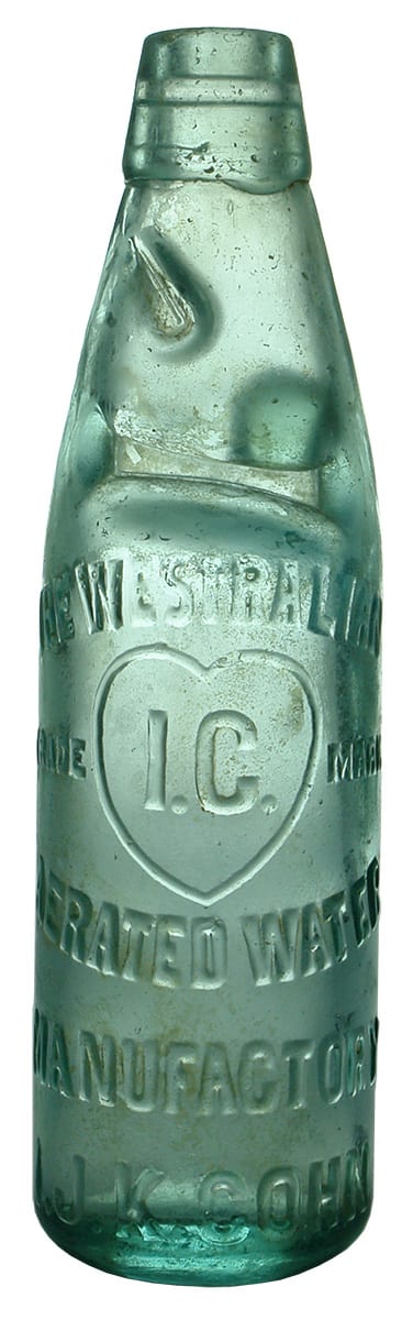 Westralian Aerated Water Manufactory Cohn Heart Bottle