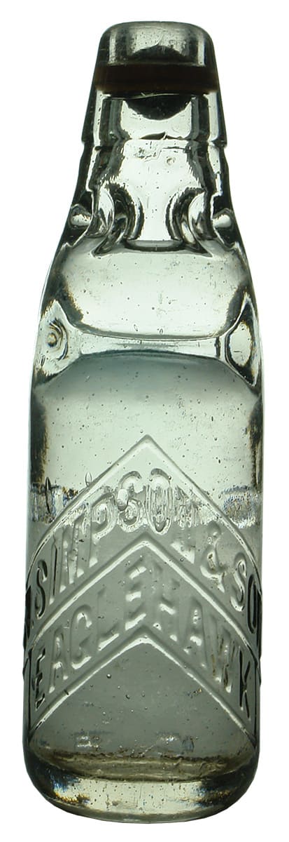 Simpson Eaglehawk Soda Water Codd Marble Bottle