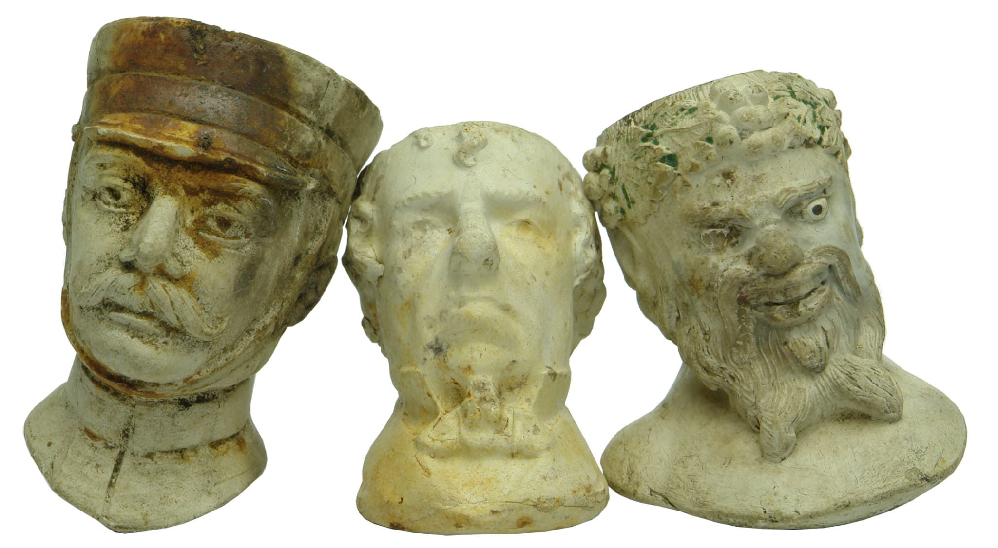 Antique Ceramic Clay Pipe Figural Bowls