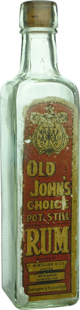 Old John's Pot Still Rum McWilliam Brisbane