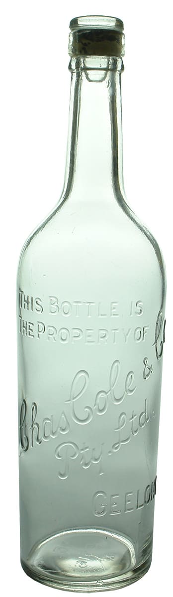 Chas Cole Geelong Clear Glass Gin Bottle