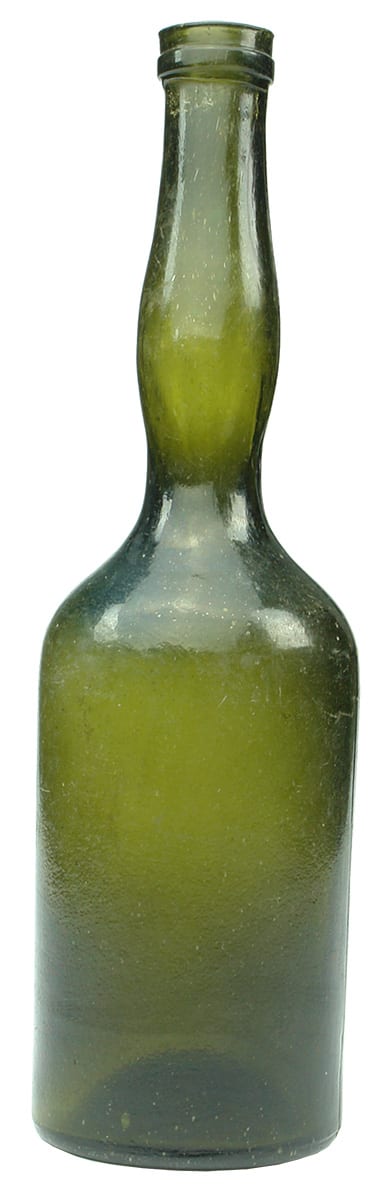 Dark Green Glass Ladies Leg Bitters Bottle
