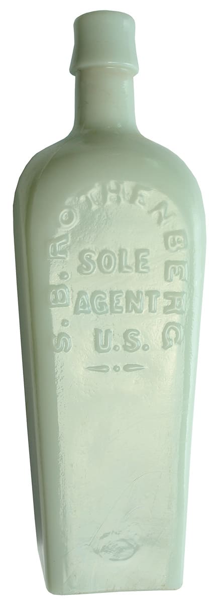 Rothenberg Sole Agents Milk Glass Bitters Bottle