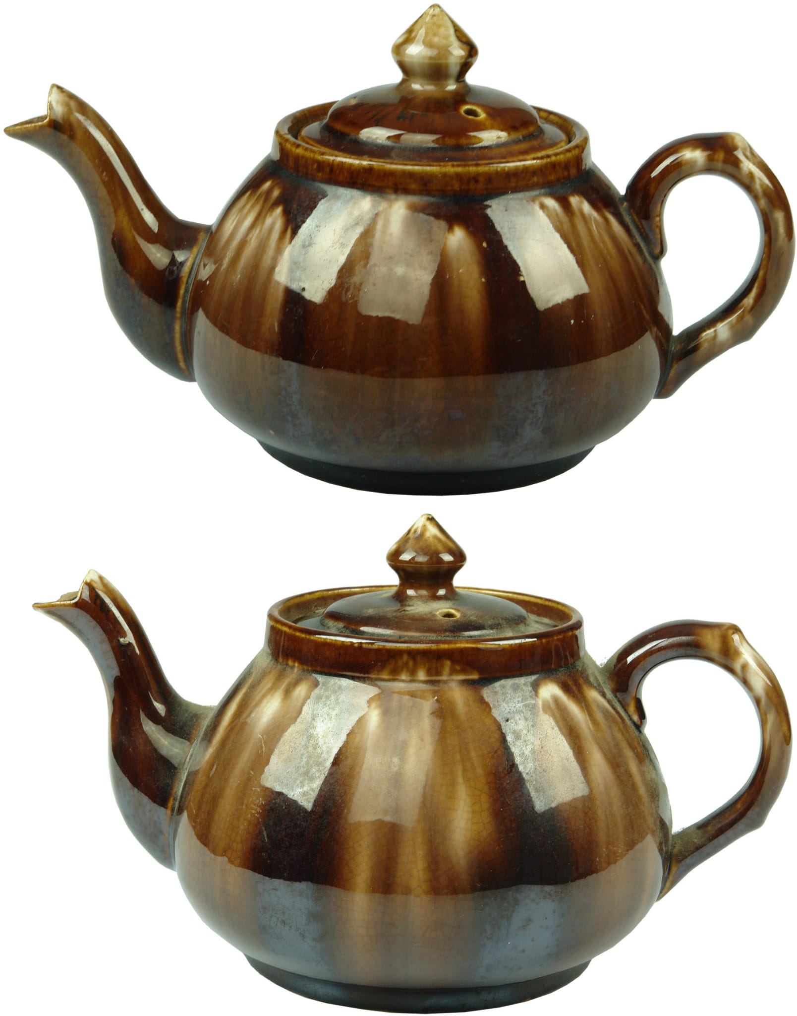 Brown White Glaze Hoffman Pottery Teapots