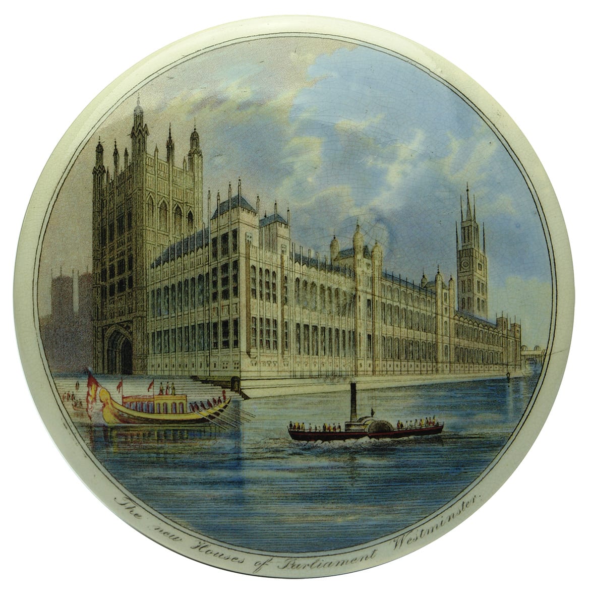 New Houses Parliament Westminster Prattware Pot Lid