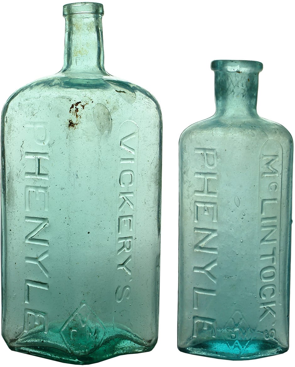 Vickery's Mclintock's Phenyle Poison Bottles