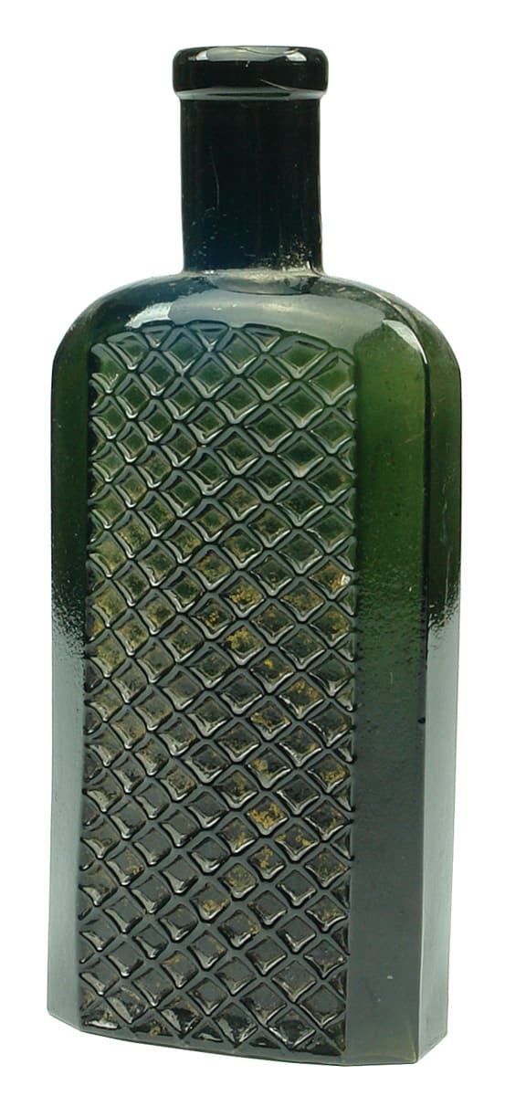 Dark Green Glass Vintage Poison Bottle