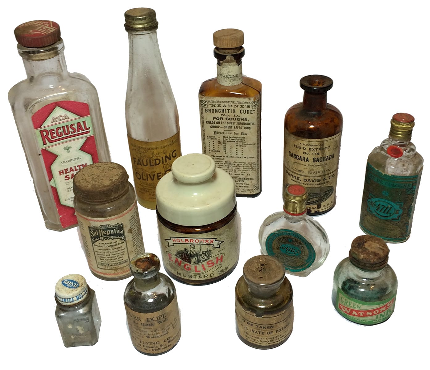 Collection Labelled Bottles and Jars