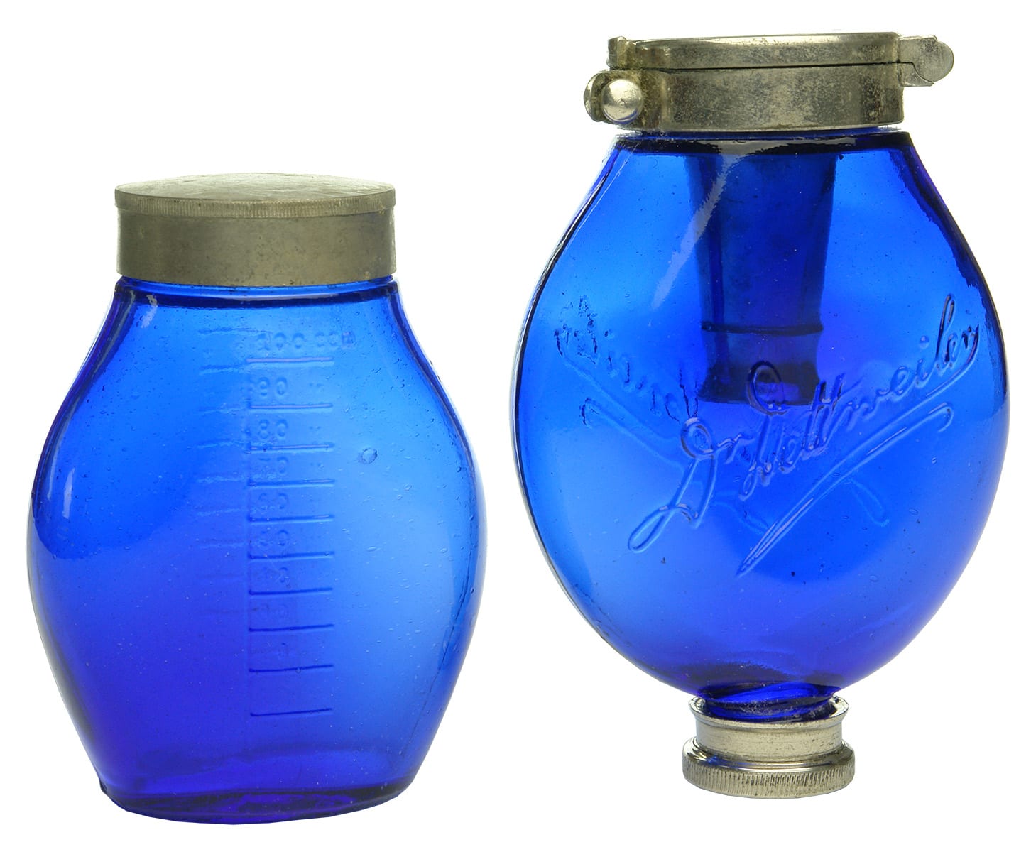 Cobalt Blue Glass Pocket Spittoons