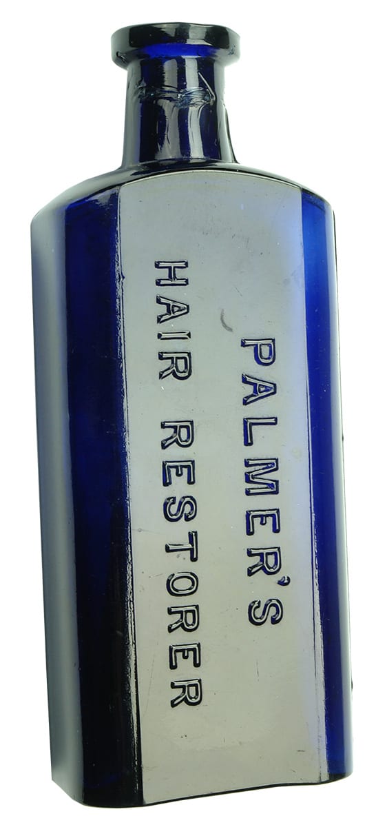 Palmers Hair Restorer Cobalt Blue Glass Bottle