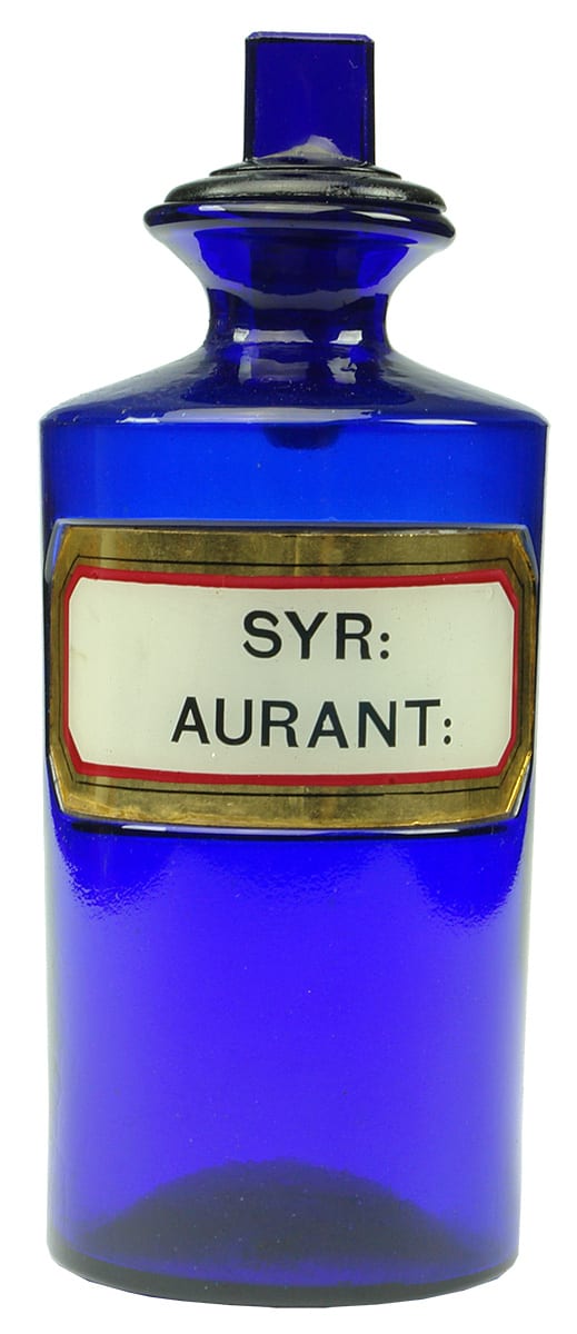 Syr Aurant Cobalt Blue Pharmacy Jar