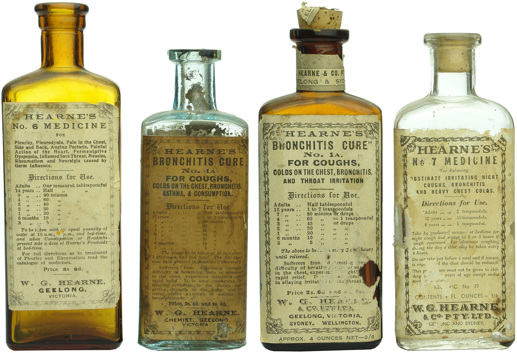 Hearne's Geelong Labelled Bottles